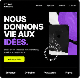 Aperçu de site ambiance créatif