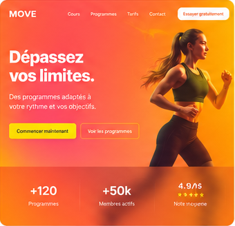 Aperçu de site ambiance dynamique