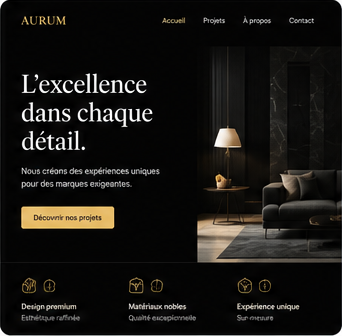 Aperçu de site ambiance premium / luxe