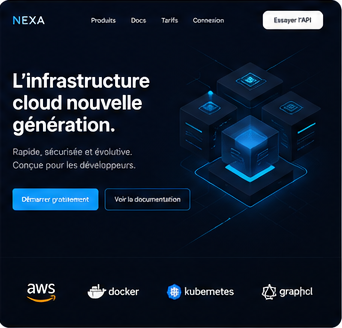 Aperçu de site ambiance tech